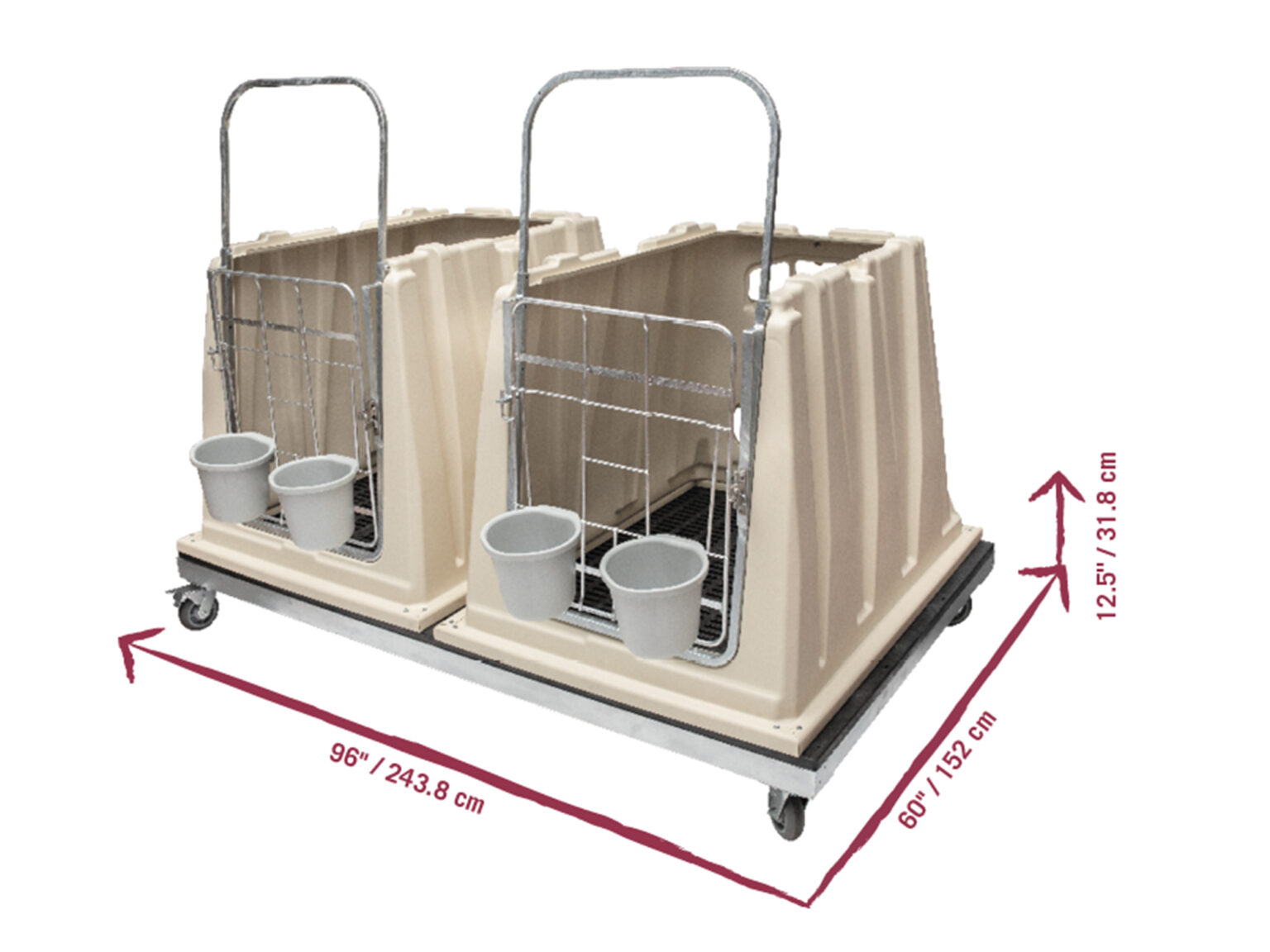 Double Newborn Starter Calf Hutch Plastic CalfTel